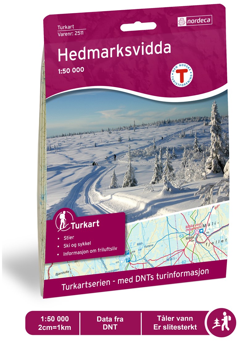 Online bestellen: Wandelkaart 2511 Turkart Hedmarksvidda | Nordeca