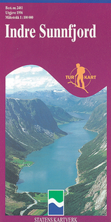 Wandelkaart 2481 Indre Sunnfjord - Sogndal, topografische kaart - turkart Noorwegen | Statens - Ugland IT | 