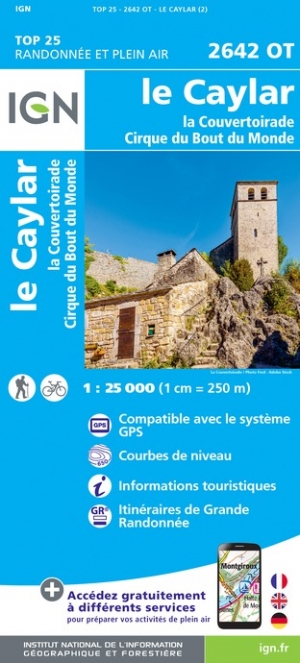 Online bestellen: Wandelkaart - Topografische kaart 2642OT Le Caylar - La Couvertoirade | IGN - Institut Géographique National