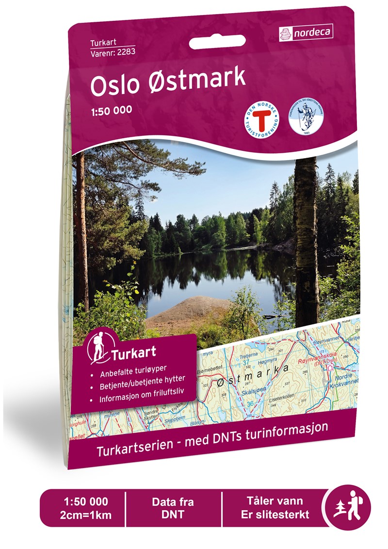 Online bestellen: Wandelkaart 2283 Turkart Oslo Østmark | Nordeca