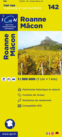 Wegenkaart - Landkaart 142 fietskaart Roanne - Macon | IGN | 