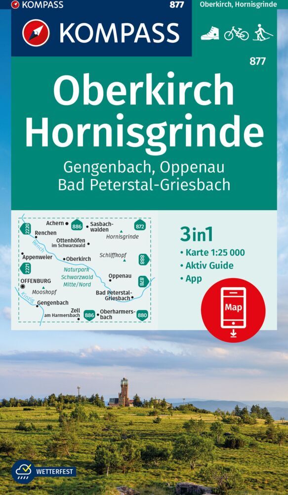 Online bestellen: Wandelkaart 877 Oberkirch - Hornisgrinde | Kompass