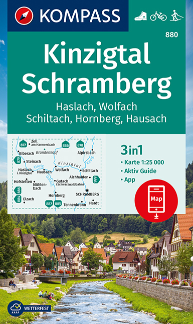 Online bestellen: Wandelkaart 880 Kinzigtal - Schramberg | Kompass