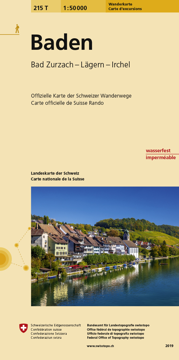 Online bestellen: Wandelkaart 215T Baden | Swisstopo
