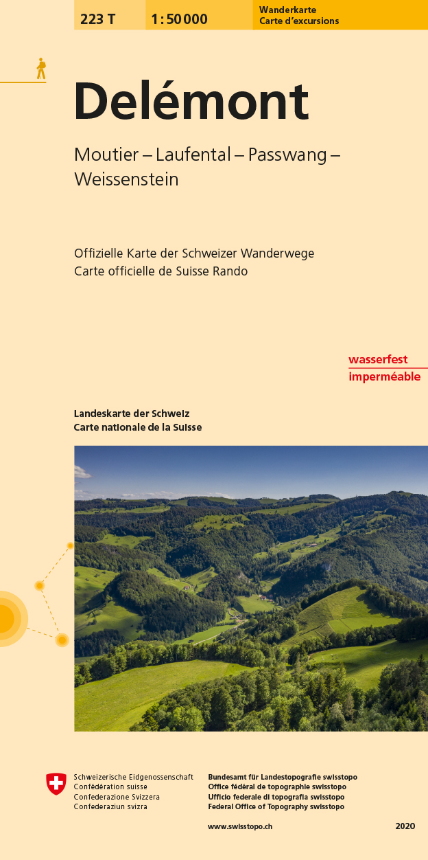Online bestellen: Wandelkaart 223T Delémont | Swisstopo