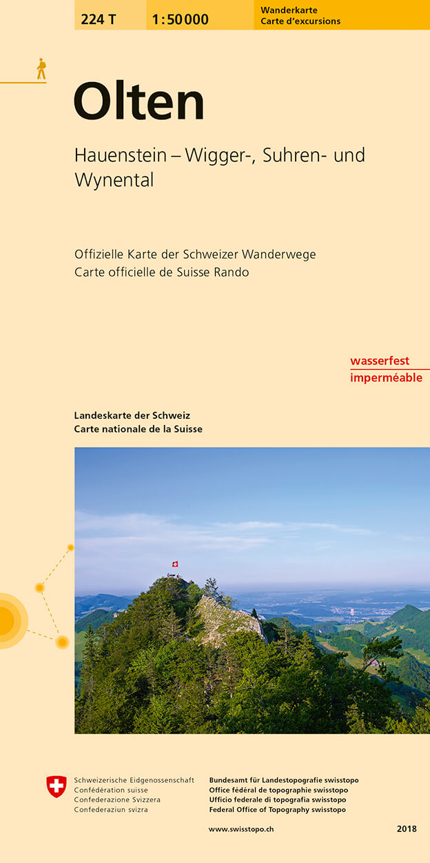 Online bestellen: Wandelkaart 224T Olten | Swisstopo