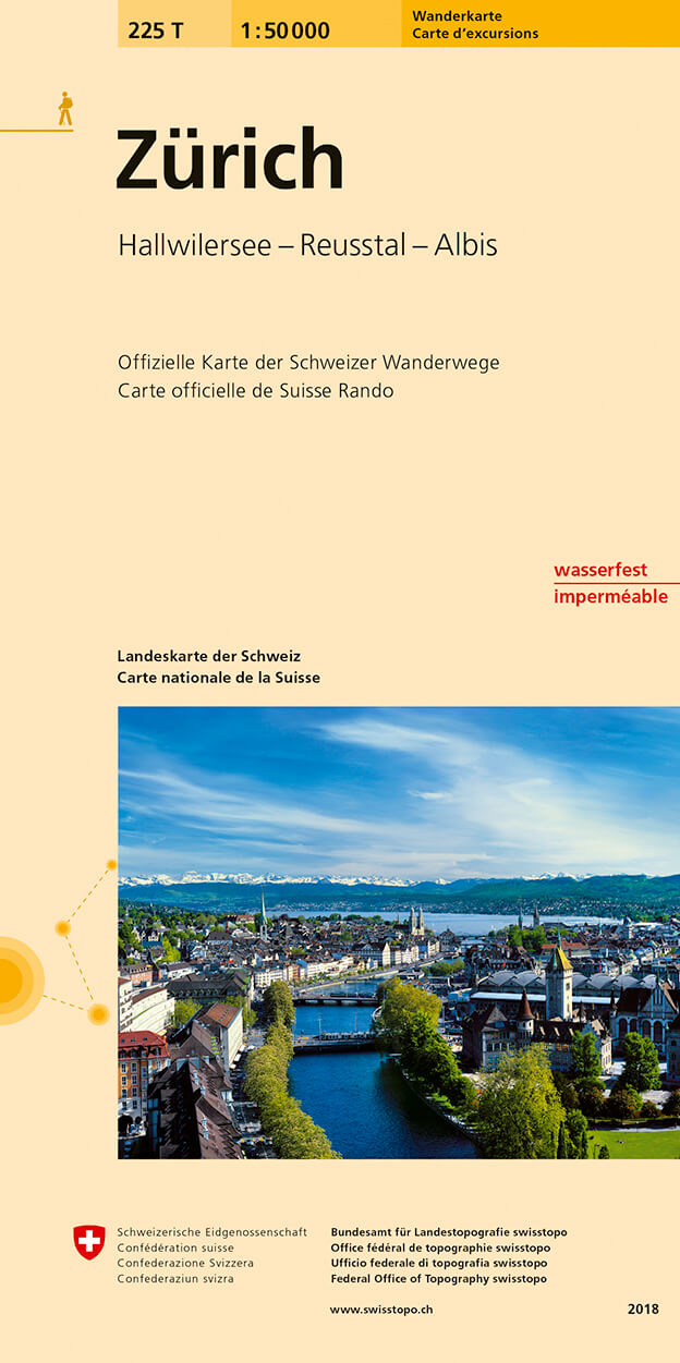 Online bestellen: Wandelkaart 225T Zürich | Swisstopo