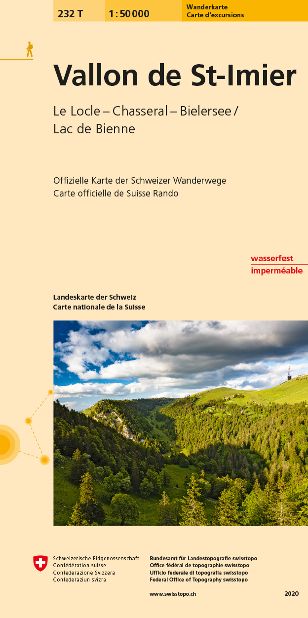 Online bestellen: Wandelkaart 232T Vallon de St-Imier | Swisstopo
