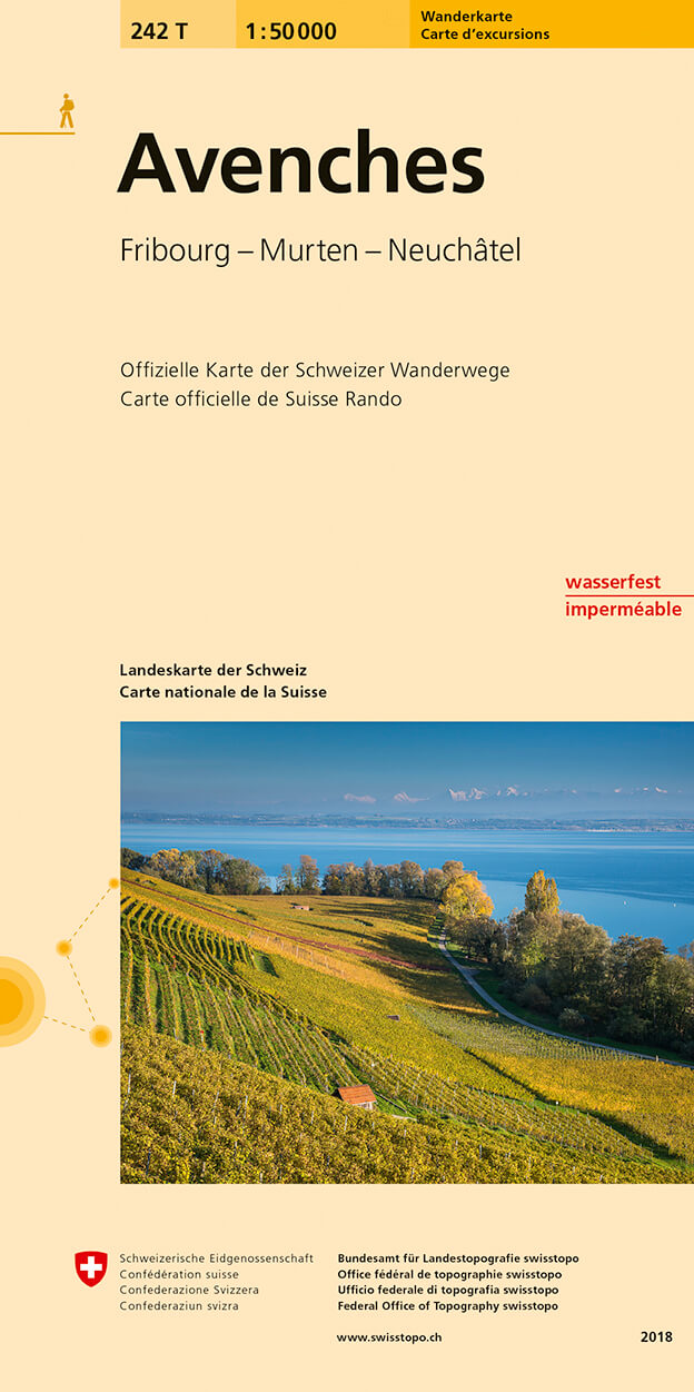 Online bestellen: Wandelkaart 242T Avenches | Swisstopo