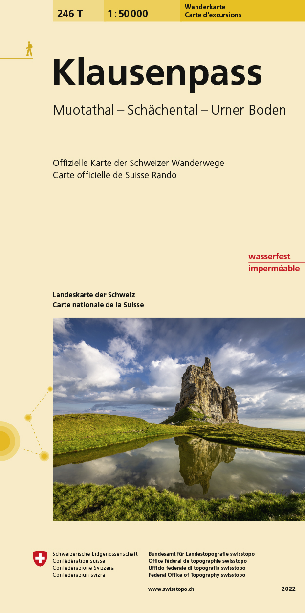 Online bestellen: Wandelkaart 246T Klausenpass | Swisstopo