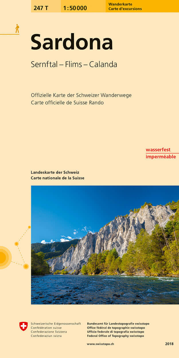 Online bestellen: Wandelkaart 247T Sardona | Swisstopo