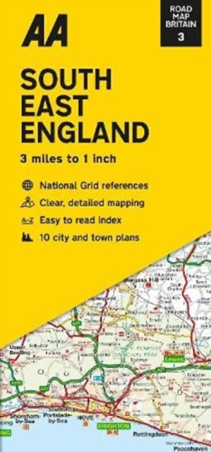 Online bestellen: Wegenkaart - landkaart 3 Road Map Britain South East England | AA Publishing