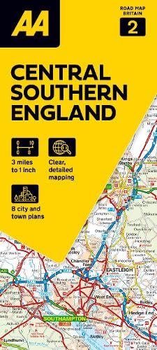 Online bestellen: Wegenkaart - landkaart 2 Road Map Britain Central Southern England | AA Publishing