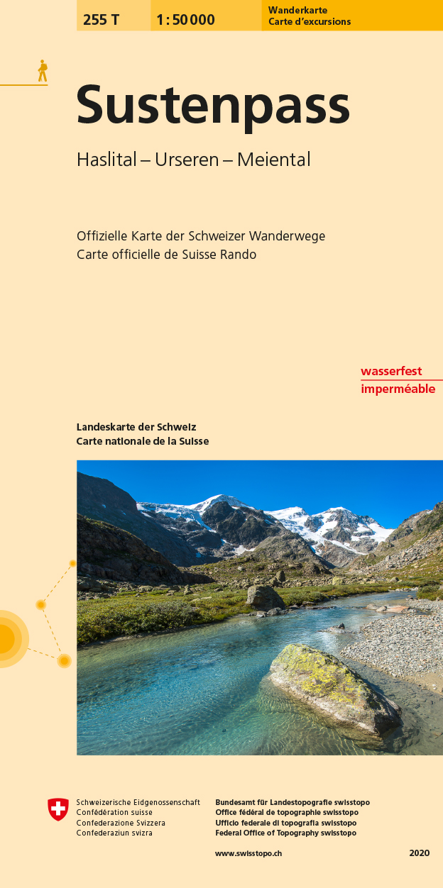 Online bestellen: Wandelkaart 255T Sustenpass | Swisstopo