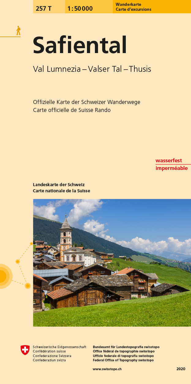 Online bestellen: Wandelkaart 257T Safiental | Swisstopo