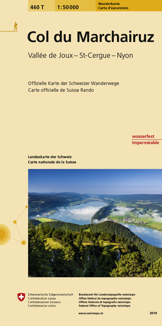 Online bestellen: Wandelkaart 460T Col du Marchairuz | Swisstopo
