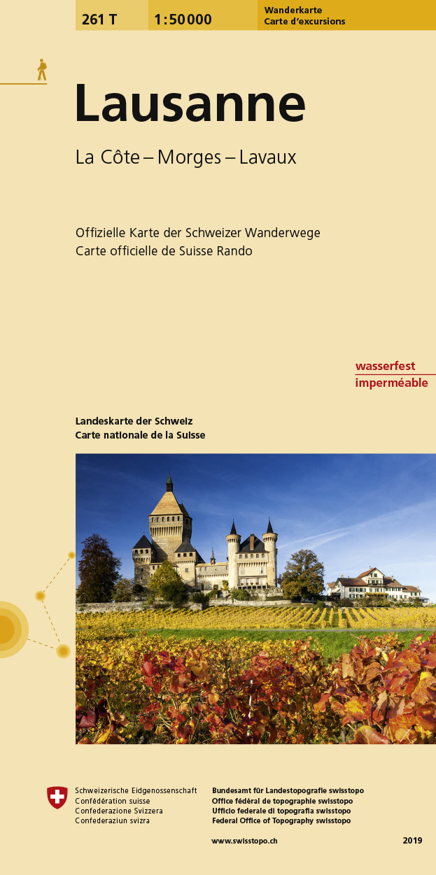 Online bestellen: Wandelkaart 261T Lausanne | Swisstopo