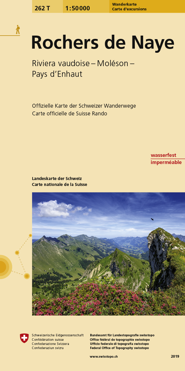 Online bestellen: Wandelkaart 262T Rochers de Naye | Swisstopo