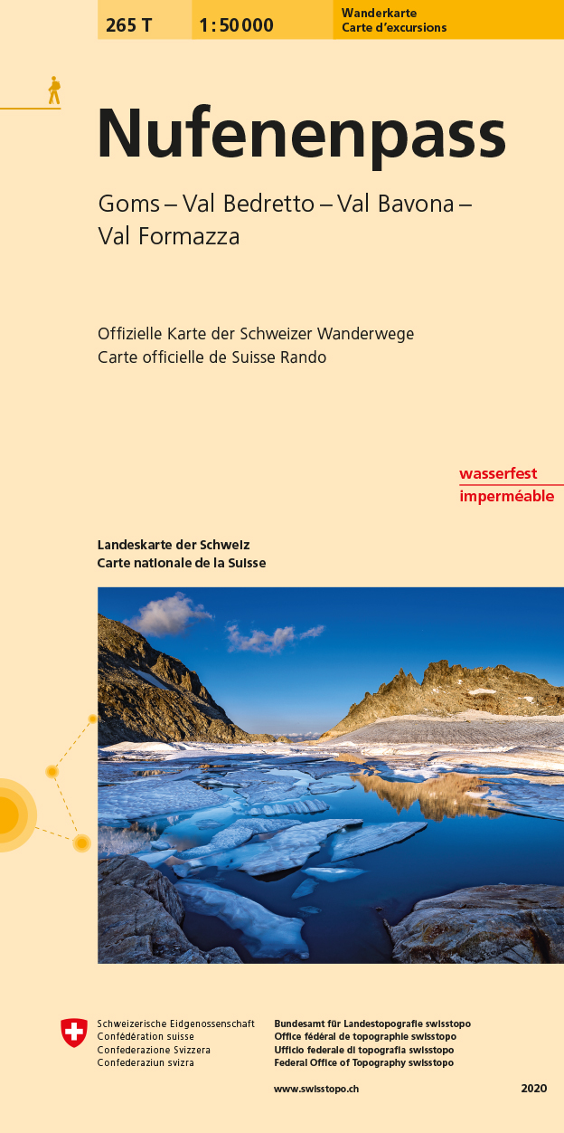 Online bestellen: Wandelkaart 265T Nufenenpass | Swisstopo