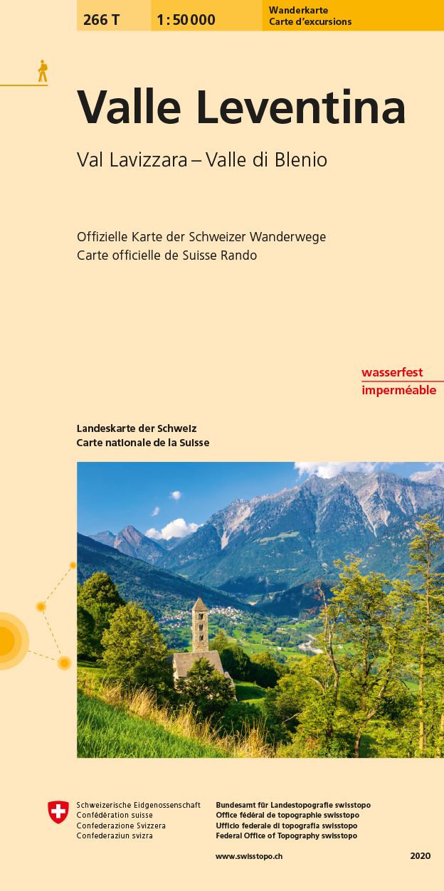 Online bestellen: Wandelkaart 266T Valle Leventina | Swisstopo
