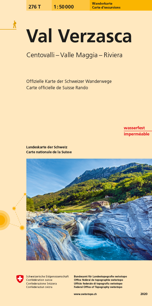 Online bestellen: Wandelkaart 276T Val Verzasca | Swisstopo