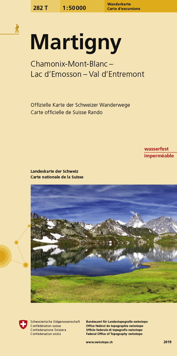 Online bestellen: Wandelkaart 282T Martigny | Swisstopo