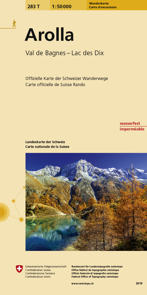 Online bestellen: Wandelkaart 283T Arolla | Swisstopo