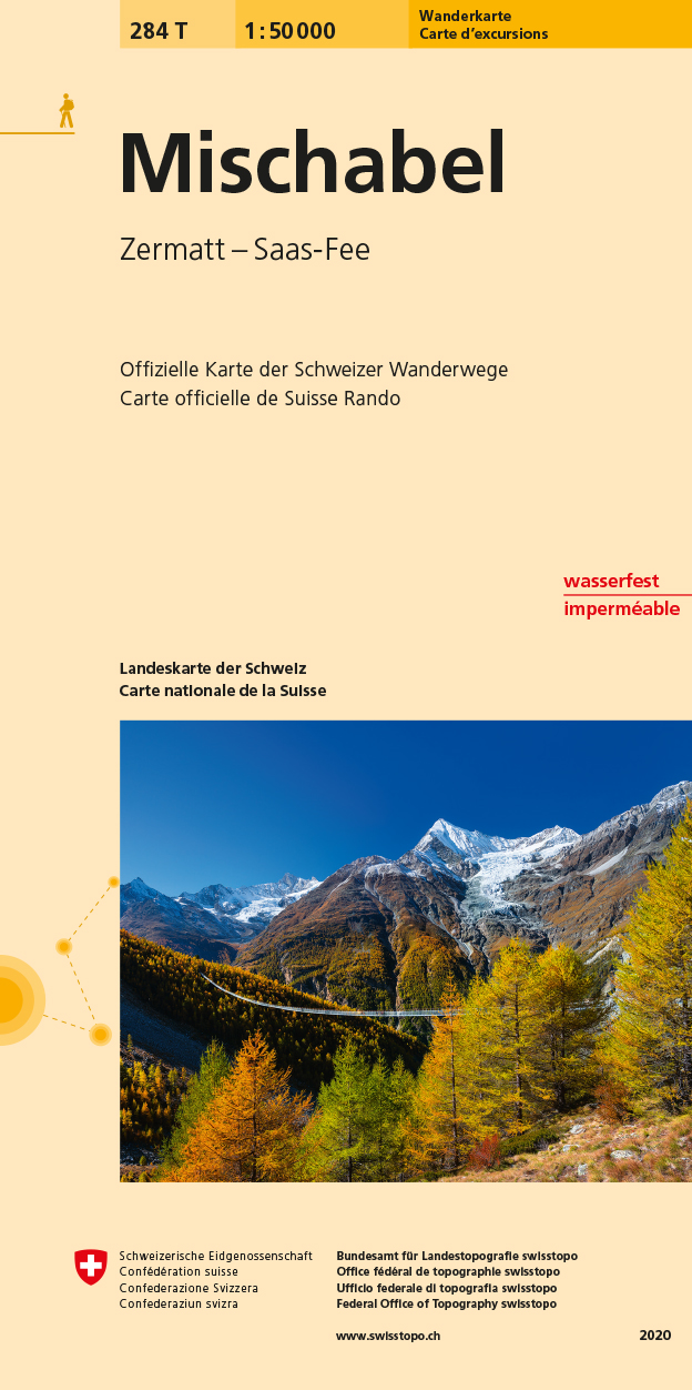 Online bestellen: Wandelkaart 284T Mischabel | Swisstopo