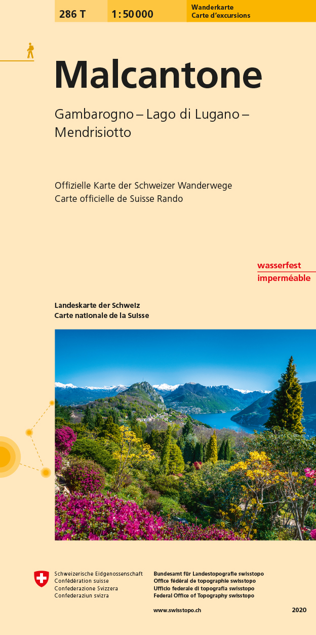 Online bestellen: Wandelkaart 286T Malcantone | Swisstopo