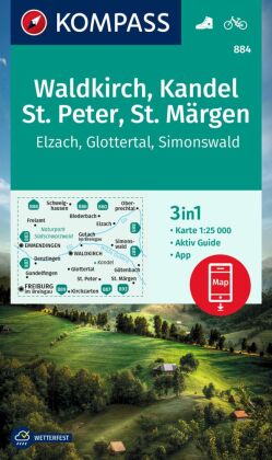 Online bestellen: Wandelkaart 884 Waldkirch - Kandel - St. Peter - St. Märgen | Kompass