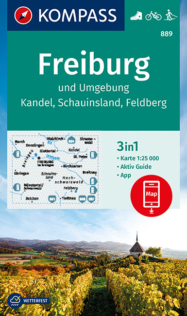 Online bestellen: Wandelkaart 889 Freiburg und Umgebung | Kompass