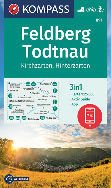 Online bestellen: Wandelkaart 891 Feldberg - Todtnau | Kompass