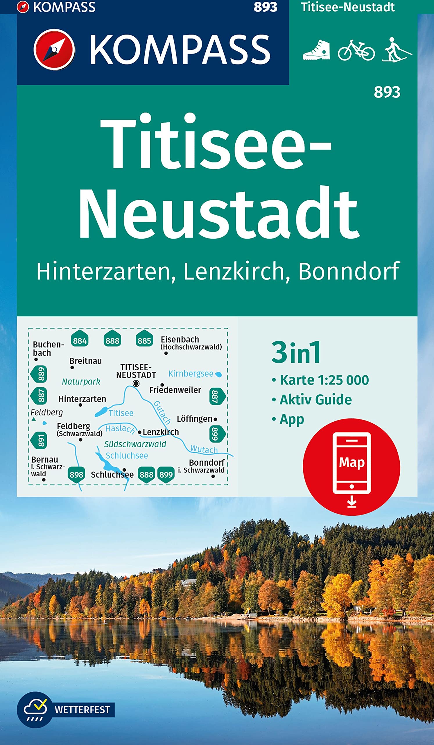 Online bestellen: Wandelkaart 893 Titisee - Neustadt | Kompass
