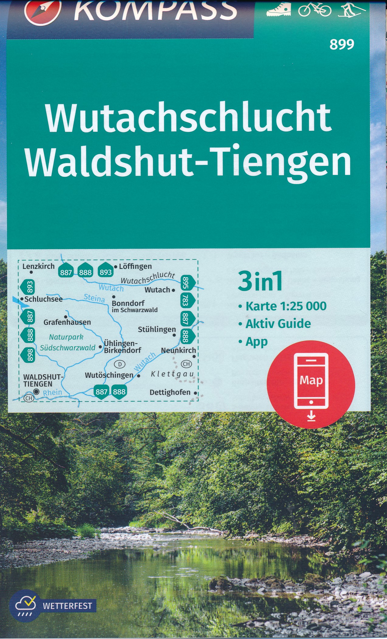 Online bestellen: Wandelkaart 899 Wutachschlucht, Waldshut-Tiengen | Kompass
