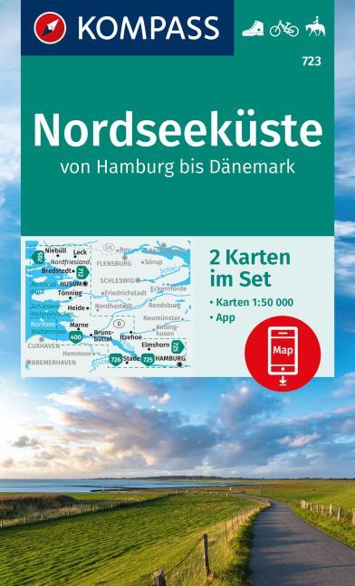 Online bestellen: Wandelkaart 723 Nordseeküste | Kompass