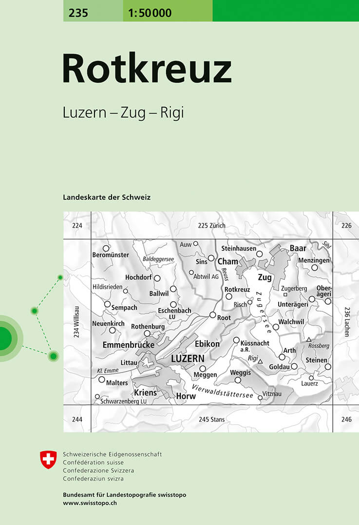 Online bestellen: Wandelkaart - Topografische kaart 235 Rotkreuz | Swisstopo