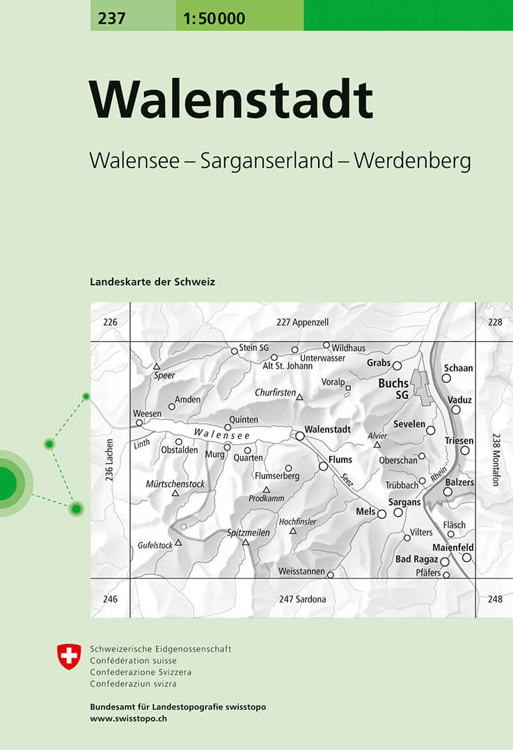 Online bestellen: Wandelkaart - Topografische kaart 237 Walenstadt | Swisstopo