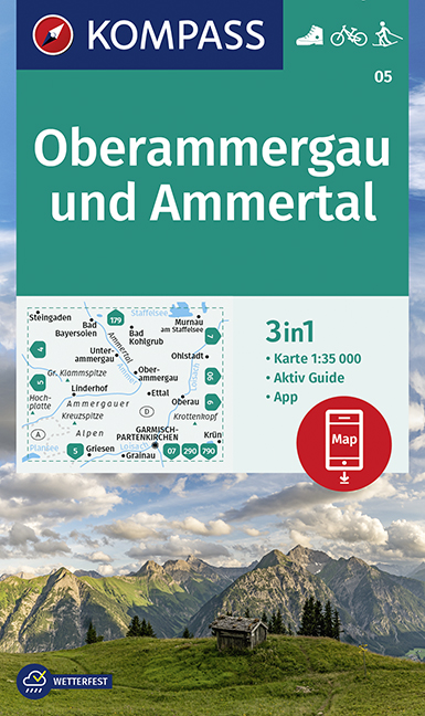 Online bestellen: Wandelkaart 05 Oberammergau und Ammertal | Kompass