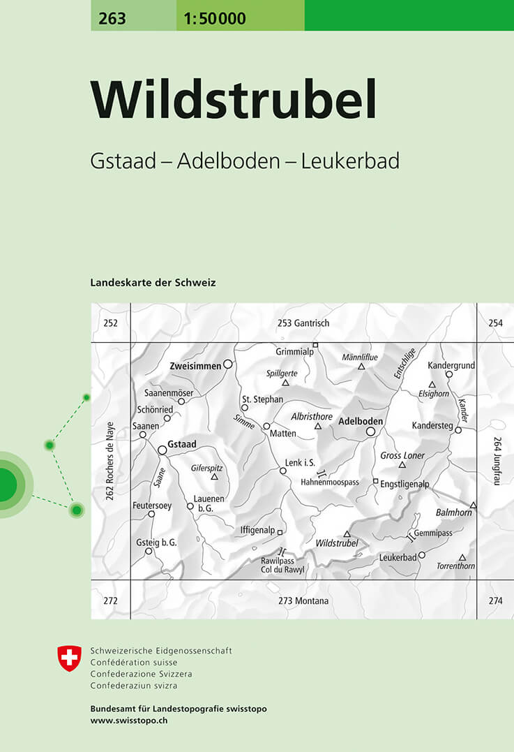 Online bestellen: Wandelkaart - Topografische kaart 263 Wildstrubel | Swisstopo