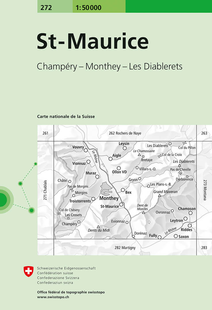 Online bestellen: Wandelkaart - Topografische kaart 272 St-Maurice | Swisstopo
