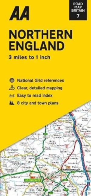 Online bestellen: Wegenkaart - landkaart 7 Road Map Britain Northern England | AA Publishing