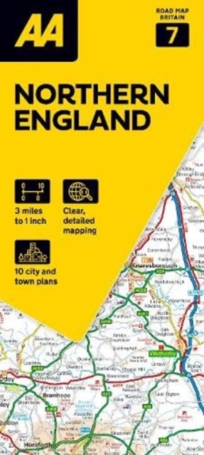 Online bestellen: Wegenkaart - landkaart 7 Road Map Britain Northern England | AA Publishing