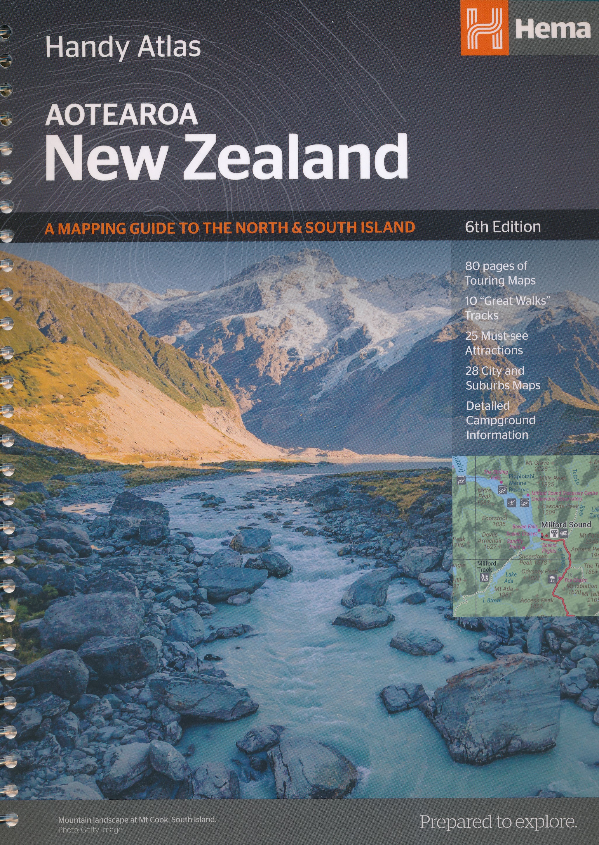 Online bestellen: Wegenatlas Handy atlas New Zealand Aotearoa - Nieuw Zeeland | B5 Ringband | Hema Maps