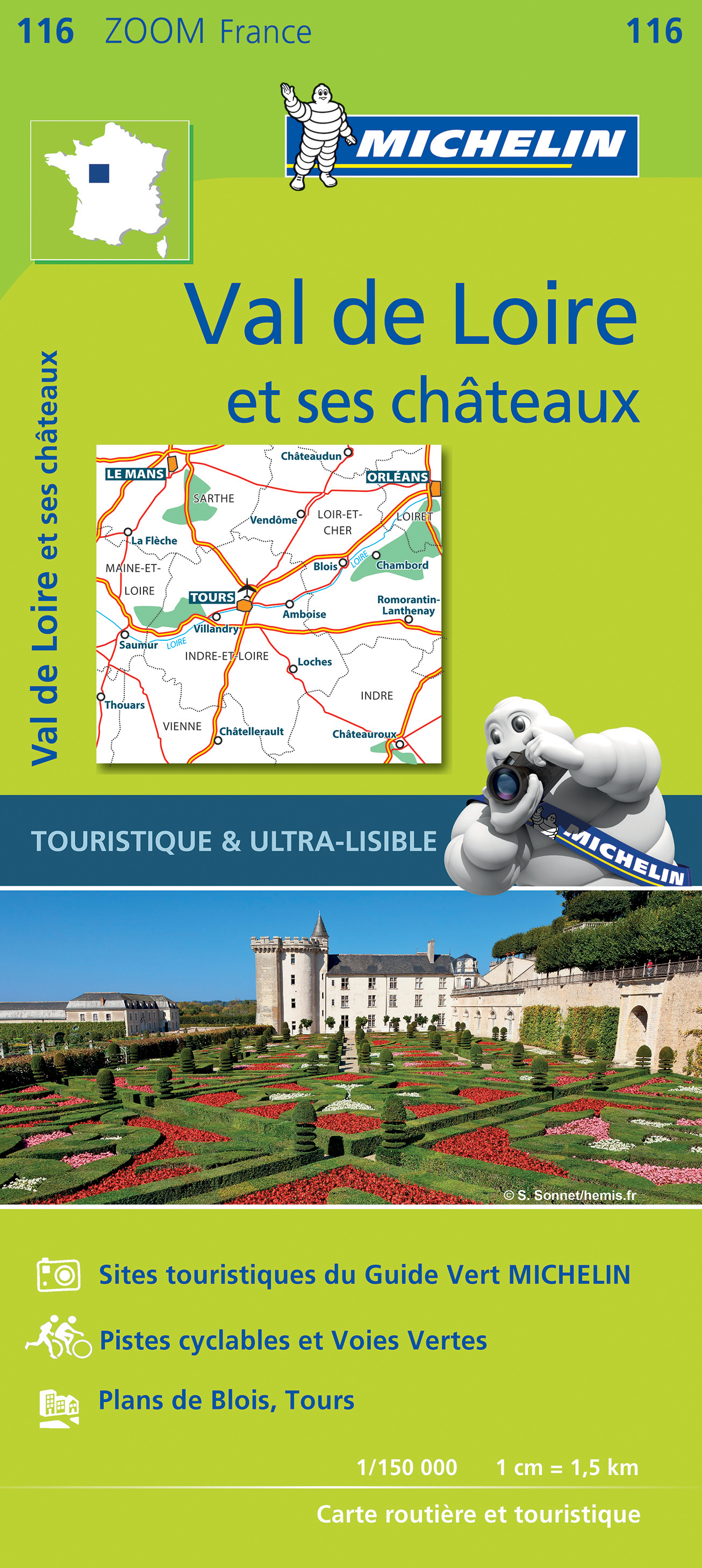 Online bestellen: Wegenkaart - landkaart 116 Val De Loire Et Chateaux - Loire vallei en kastelen | Michelin