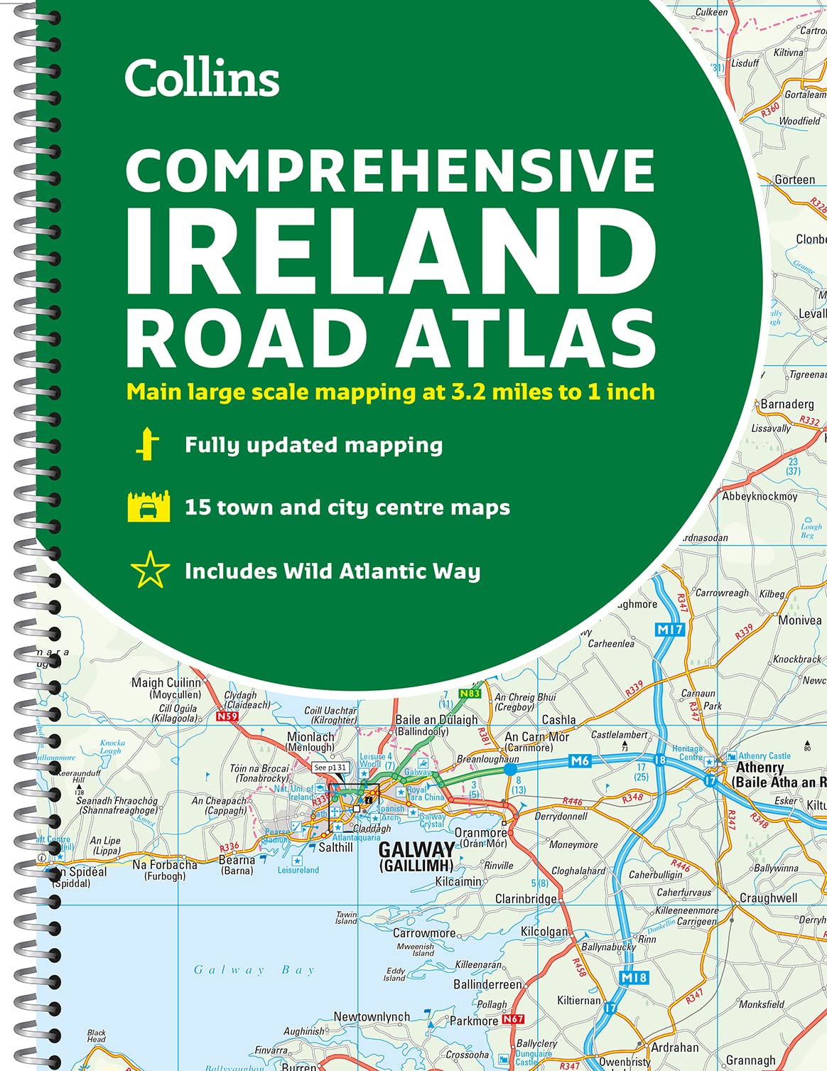 Online bestellen: Wegenatlas Ireland Comprehensive Road Atlas - Ierland | Collins