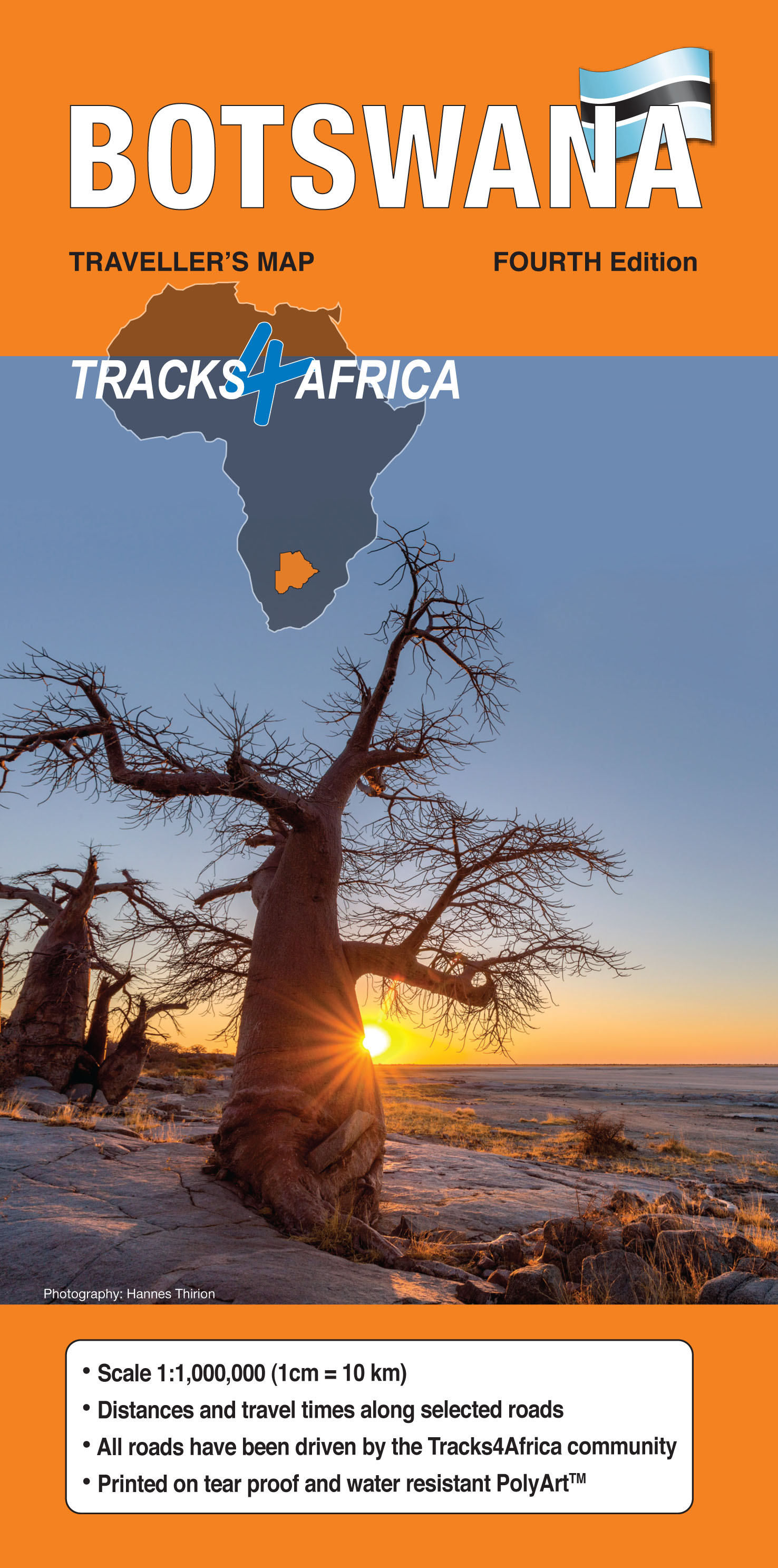 Online bestellen: Wegenkaart - landkaart Botswana | Tracks4Africa