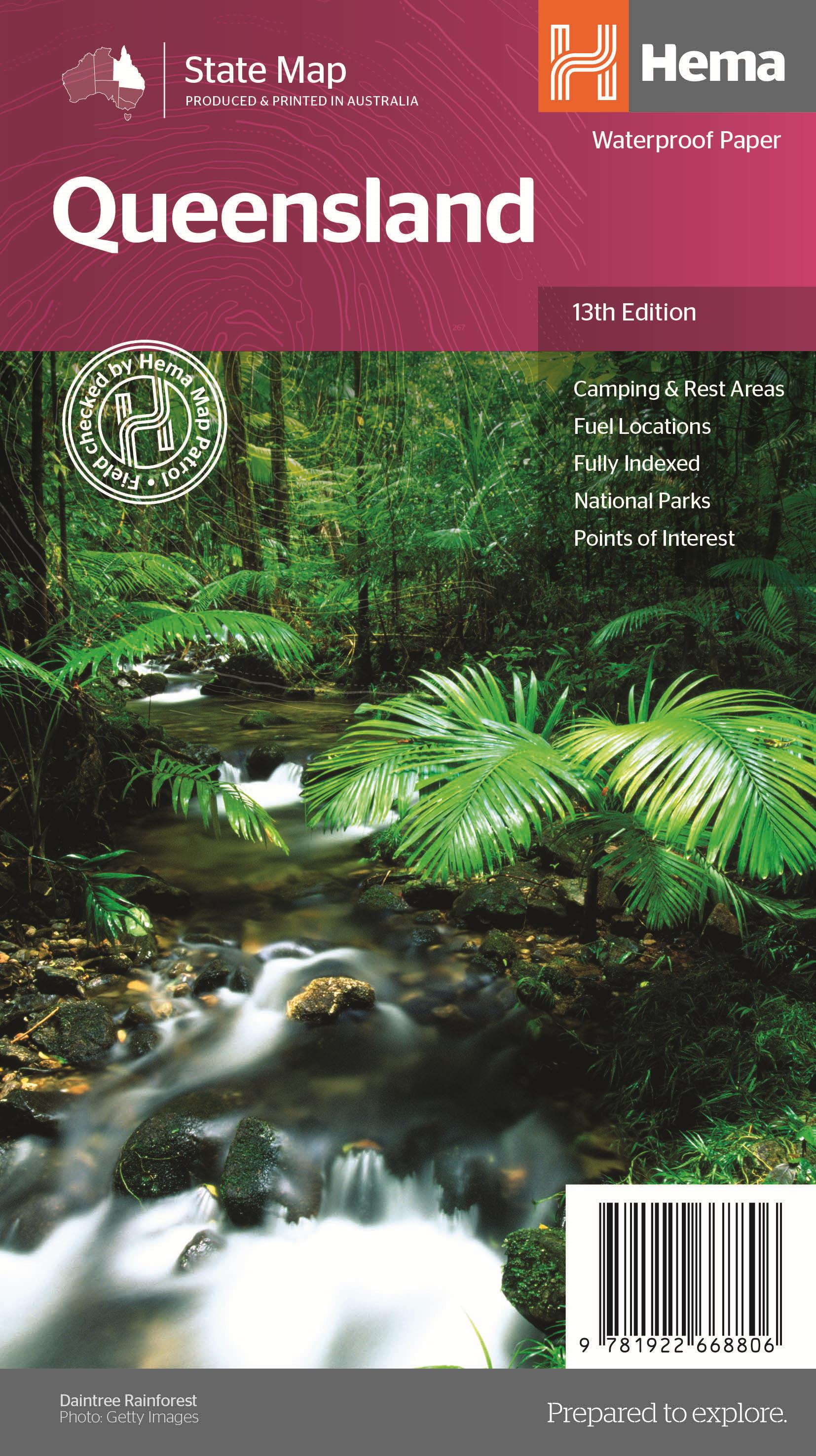 Wegenkaart – landkaart Queensland state map | Hema Maps