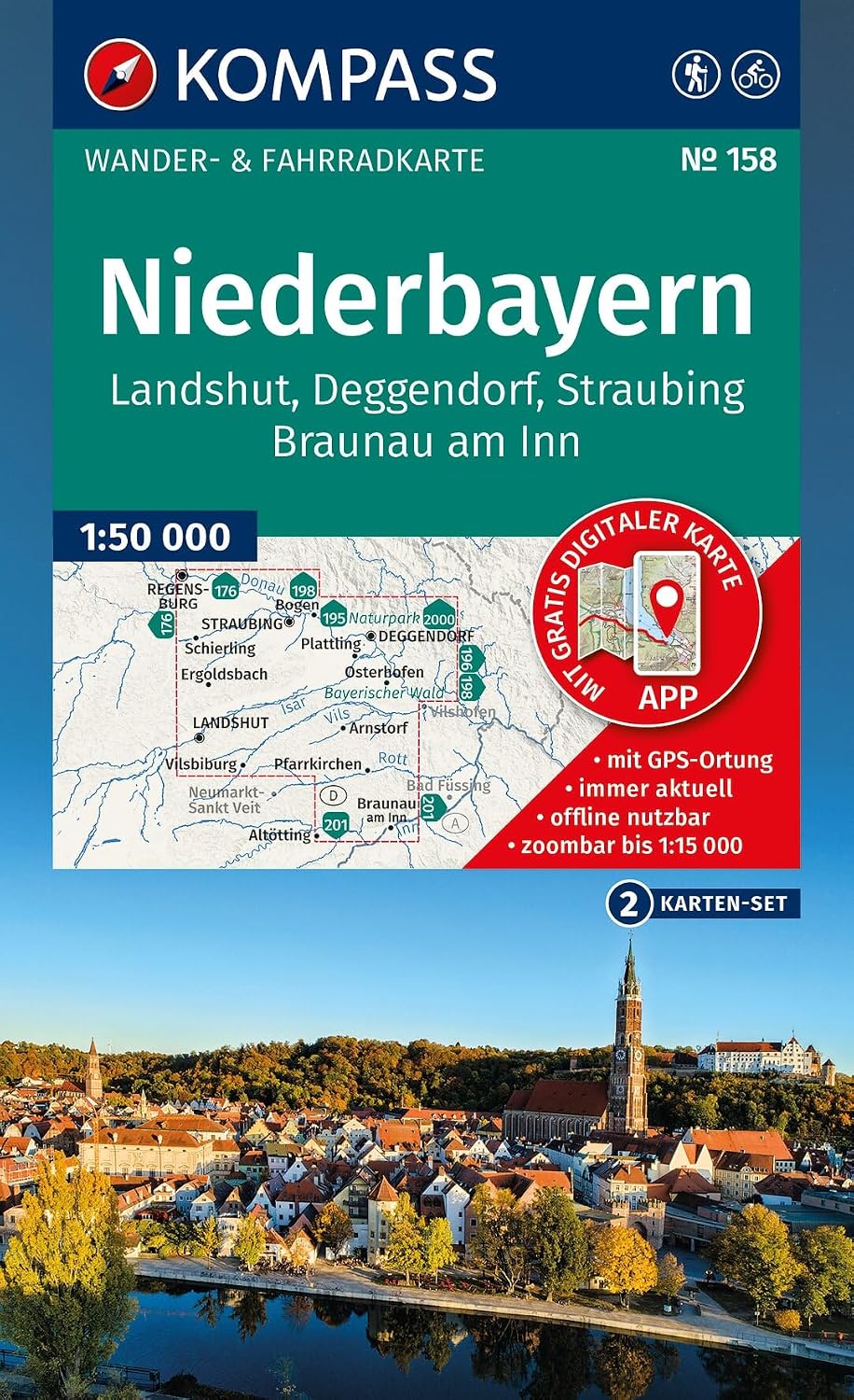 Wandelkaart 158 Niederbayern | Kompass