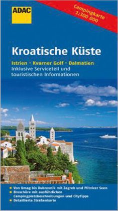 Campingkaart - wegenkaart Kroatië kust - ADAC Campingkarte Kroatische Küste | ADAC |