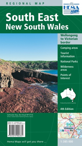 Wegenkaart - Landkaart South East New South Wales| Hema Maps |